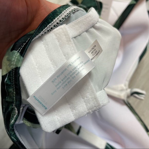 Cacique Swim NWT Eco Friendly Longline Underwire Palm Print Swim Top Size 44DD - Picture 7 of 9